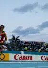 Action gets underway with the men's 4x400m heats