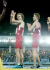 USA on the podium after their win in the men's 4x800m
